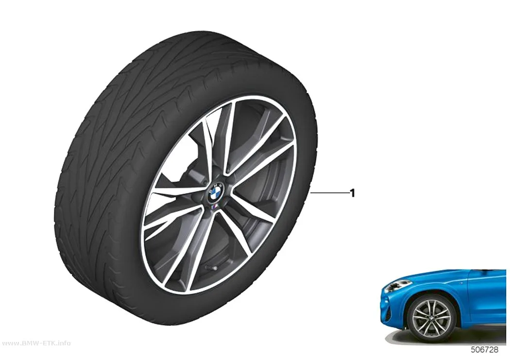 Šema: BMW aluminijumska felna M dvostruki krakovi 715M - 19"