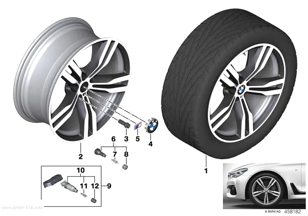 Šema: BMW aluminijumska felna dvostruki krakovi 648M - 20"