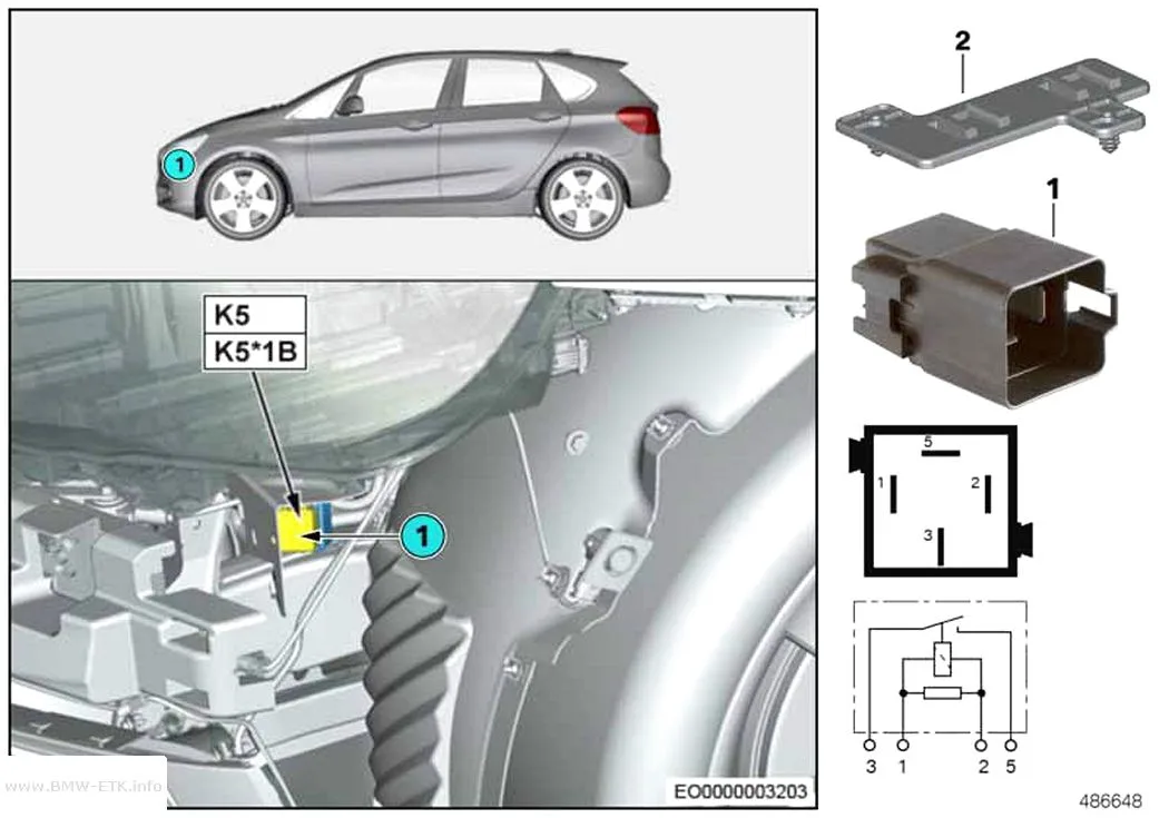 Šema: Relej elektromotora ventilatora K5