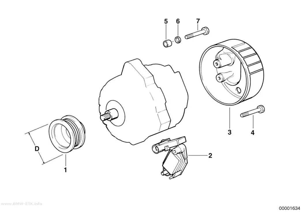 Šema: Delovi alternatora 120 A / 150 A Valeo