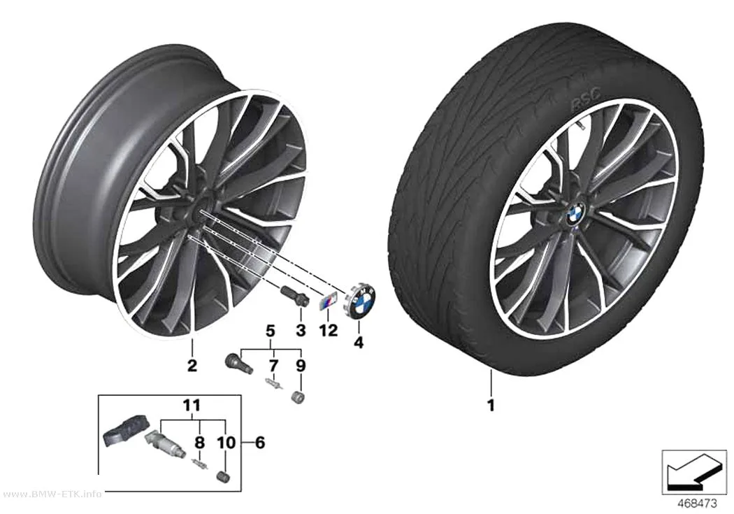 Šema: BMW aluminijumska felna M, dvostruki krakovi 669M - 20"