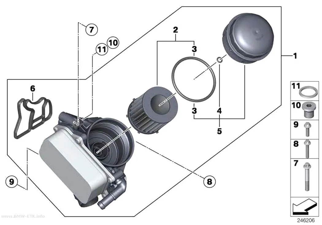 Šema: Sistem podmazivanja - filter ulja, izmenjivač toplote