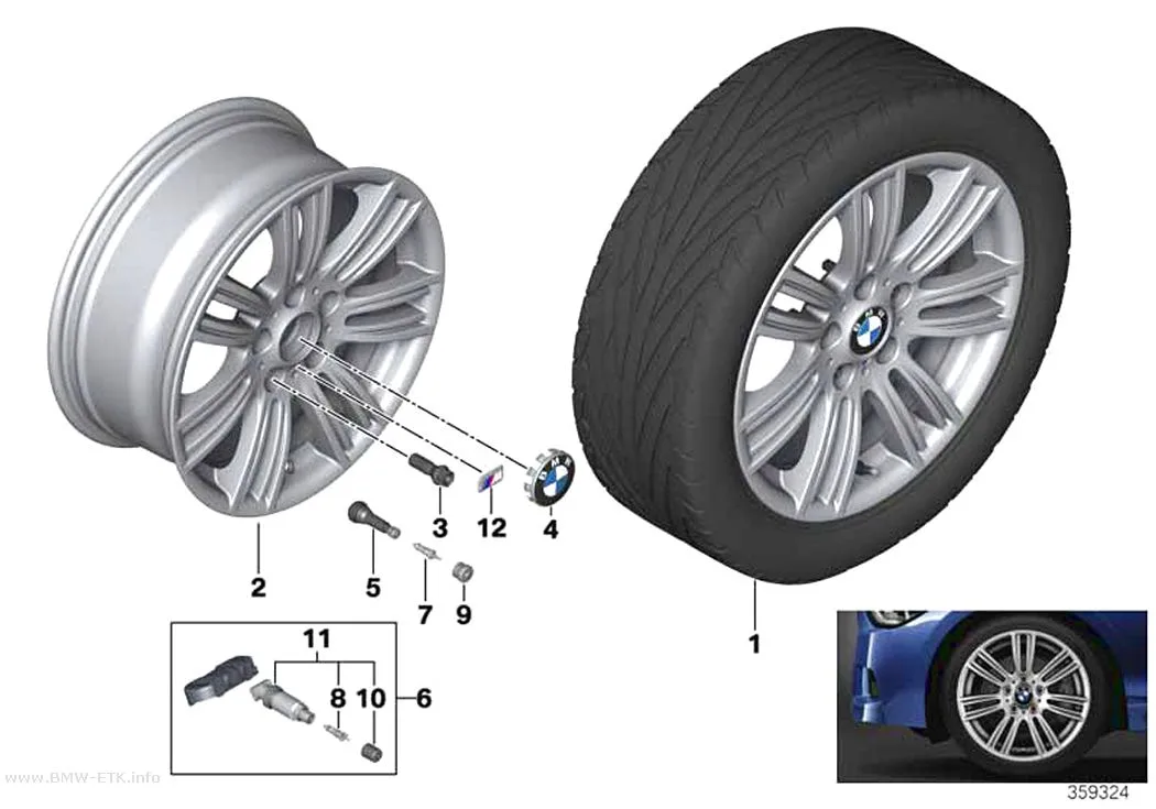 Šema: BMW aluminijumska felna M sa zvezdastim krakovima 383 - 17"