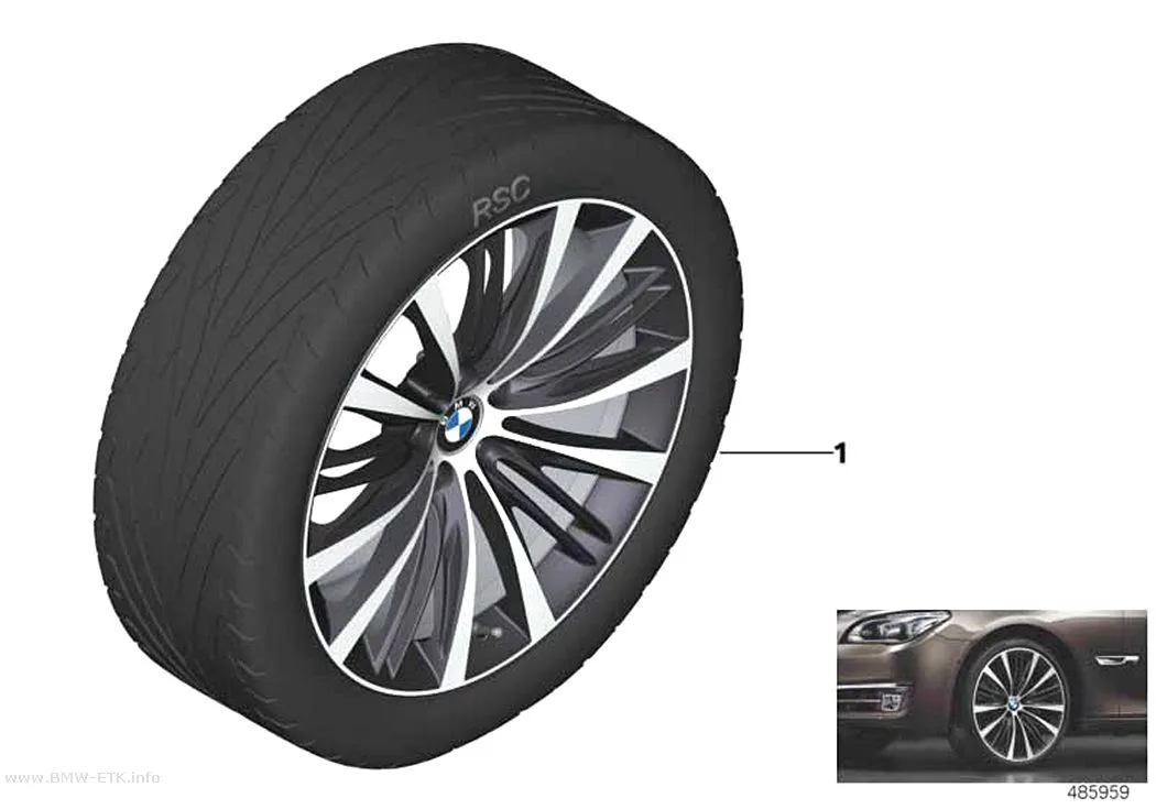 Šema: BMW aluminijumska felna V-krakovi 463 - 21"