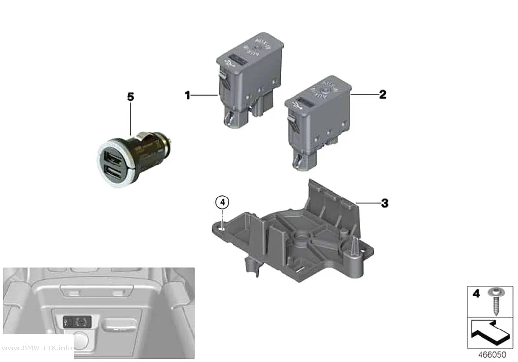 Šema: USB / AUX-IN utičnica