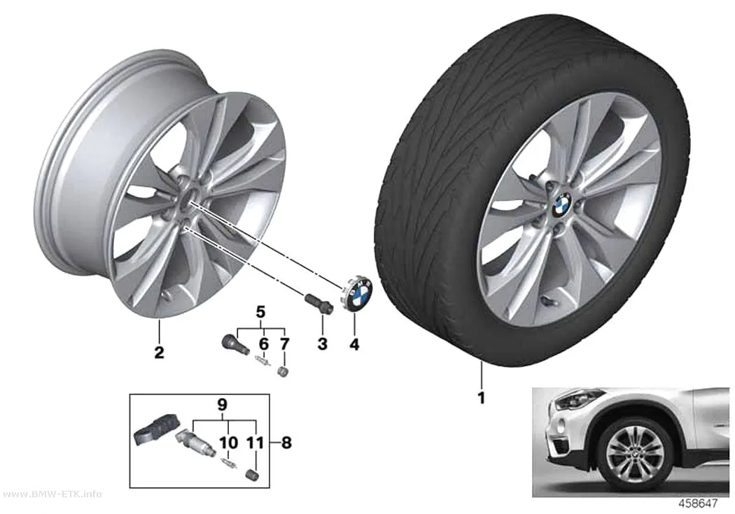 Šema: BMW aluminijumska felna sa dvostrukim kracima 578 - 18"