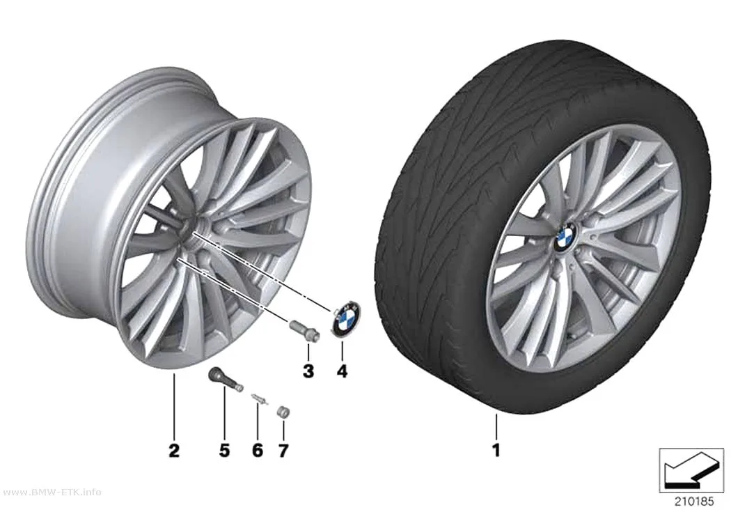 Šema: BMW aluminijumska felna W-krak 332 - 19"