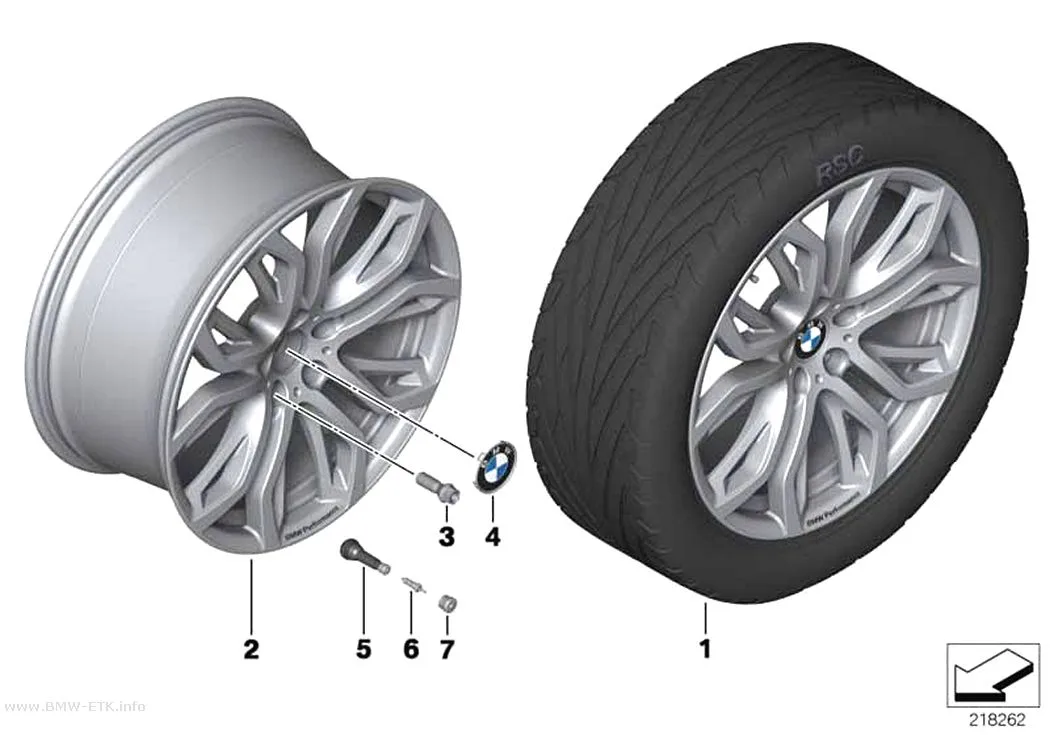 Šema: BMW aluminijumska felna, Y-krakovi 375, BMW Performance