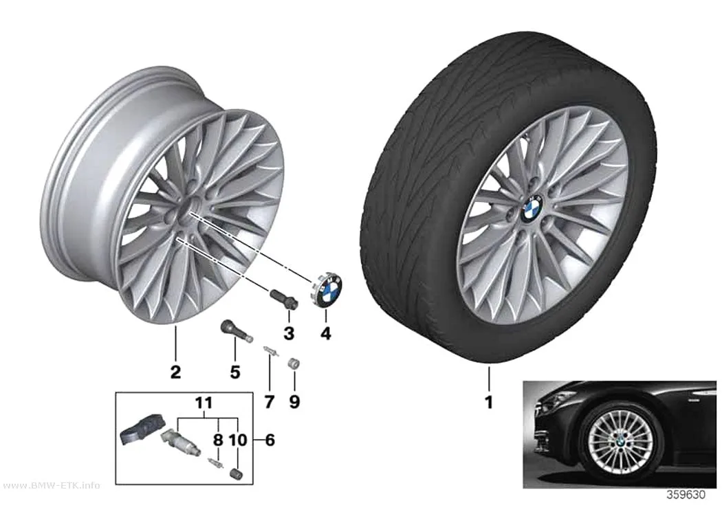 Šema: BMW aluminijumska felna, višestruki krakovi 414 - 17"