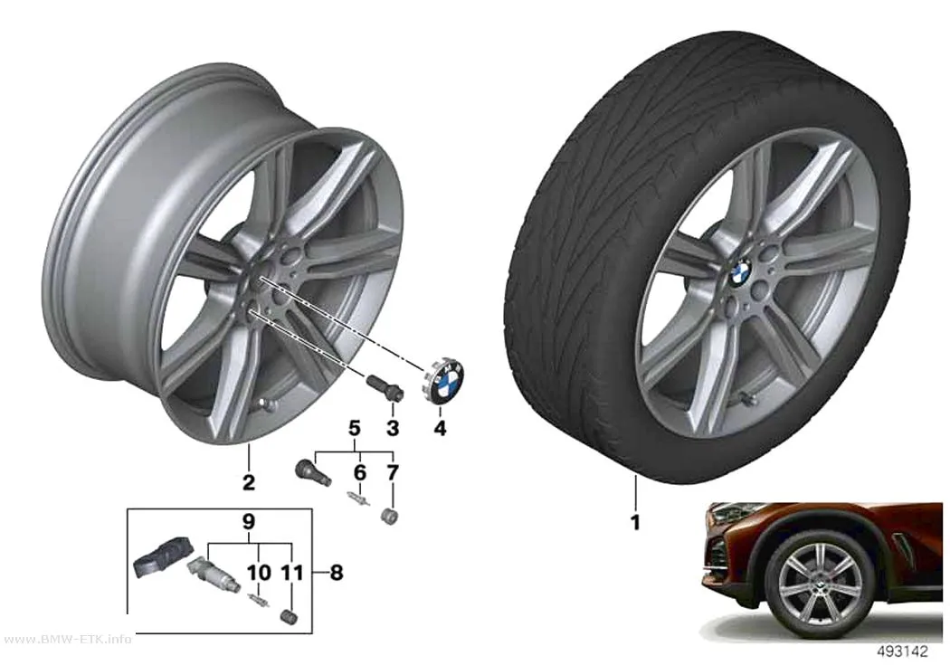 Šema: BMW aluminijumska felna sa zvezdastim kracima 736 - 20"