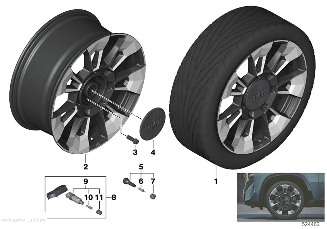 Šema: BMW aluminijumska felna, zvezdasti krakovi 923M - 23"