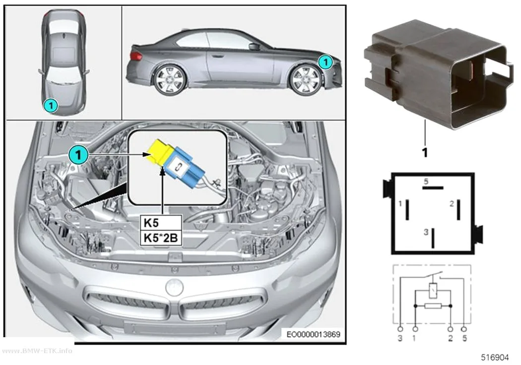 Šema: Relej elektromotora ventilatora K5