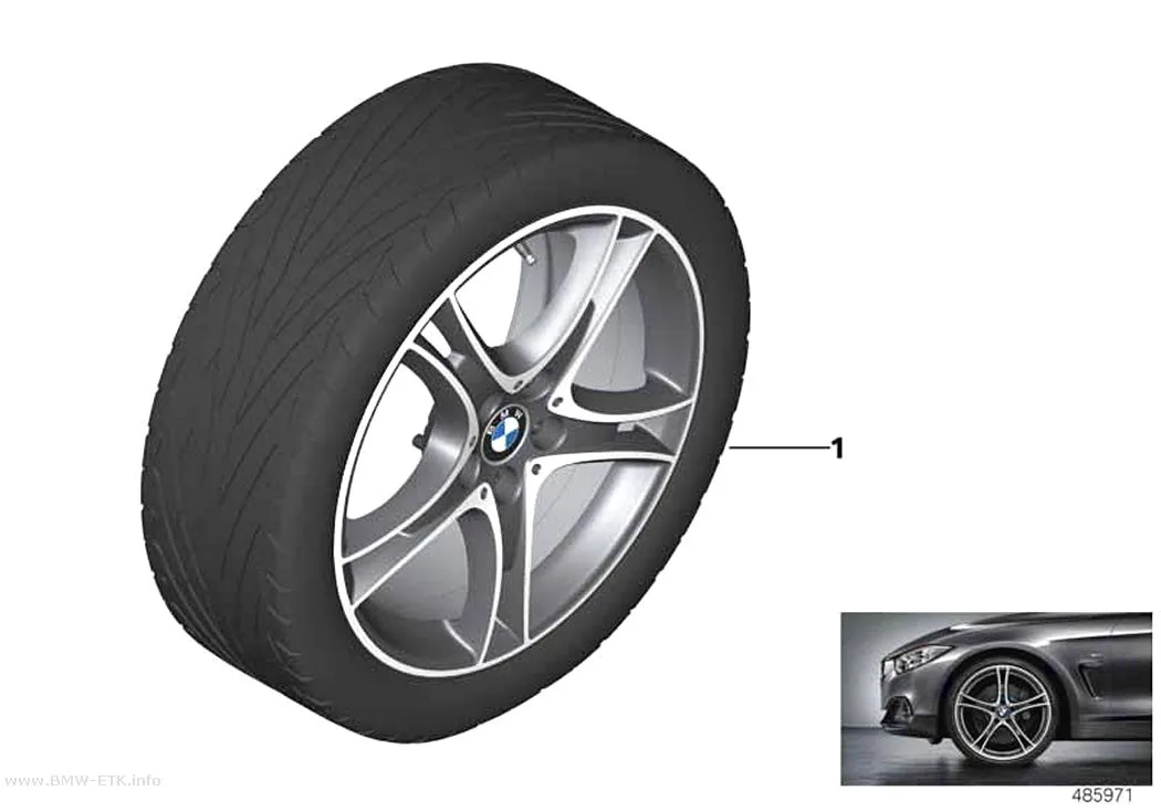 Šema: BMW aluminijumska felna, dvostruki krakovi 361 - 18"