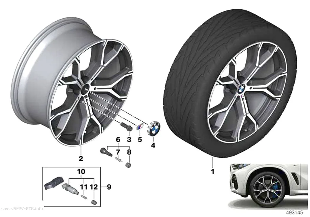Šema: BMW aluminijumska felna sa Y-kracima 741M 21"