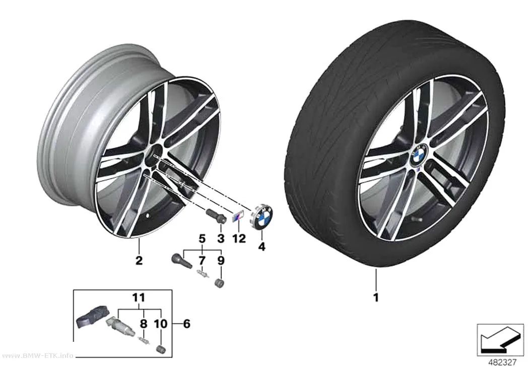 Šema: BMW aluminijumska felna M sa dvostrukim krakovima 719 - 18"