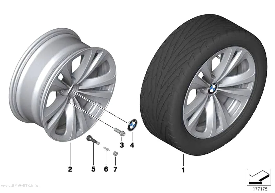 Šema: BMW aluminijumska felna, dvostruki krakovi 234 - 18"