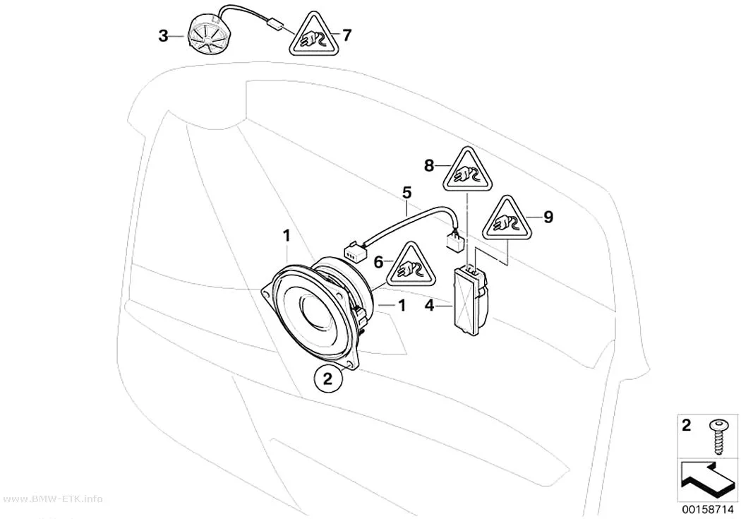 Šema: Individual audio sistem, prednja vrata