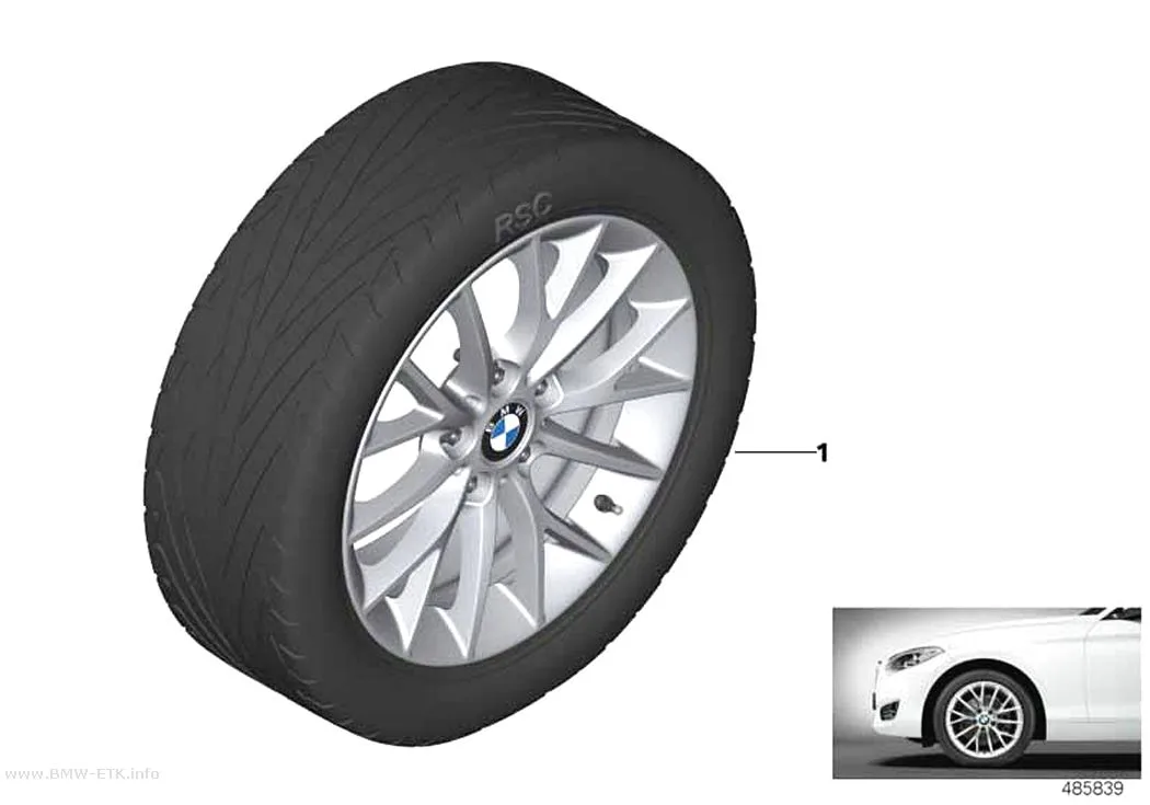 Šema: BMW aluminijumska felna sa Y-krakovima 380 - 17"