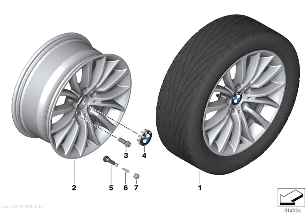Šema: BMW aluminijumska felna sa više krakova 454 - 18"