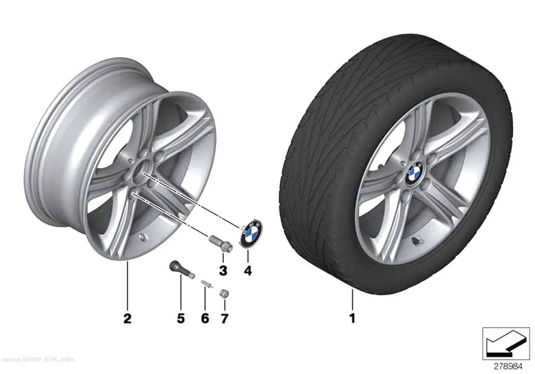 Šema: BMW aluminijumska felna, zvezdasti krakovi 393 - 17"