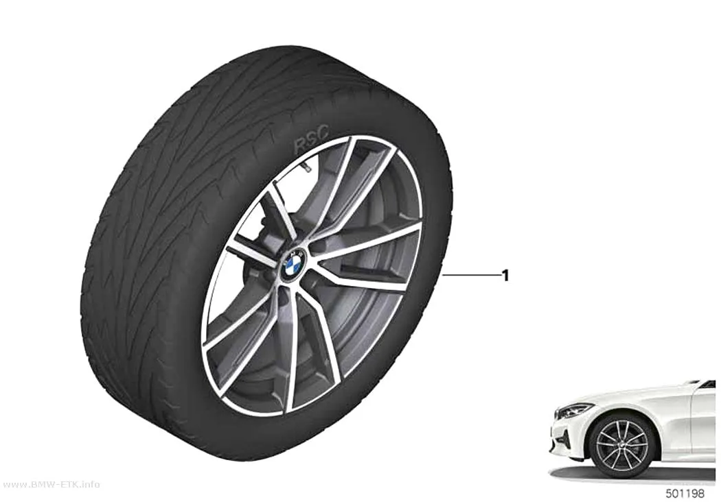 Šema: BMW aluminijumska felna, V-krakovi 780 - 18"