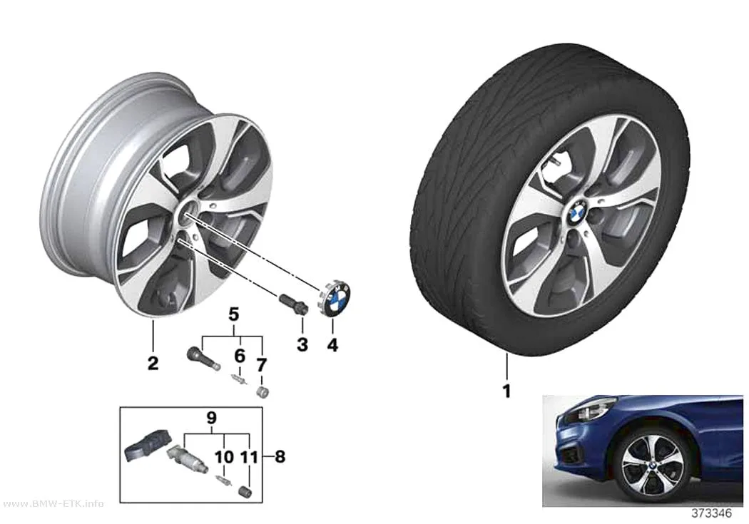 Šema: BMW aluminijumska felna, turbinski dizajn 472 - 16"