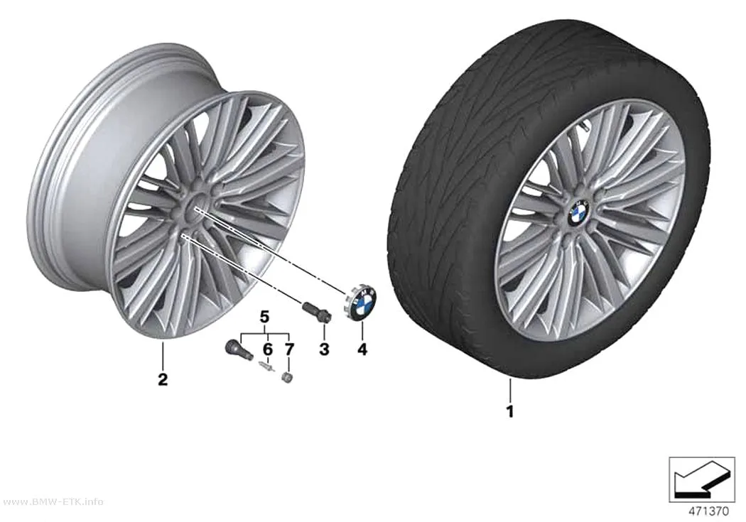 Šema: BMW aluminijumska felna sa višestrukim krakovima 616 - 20"