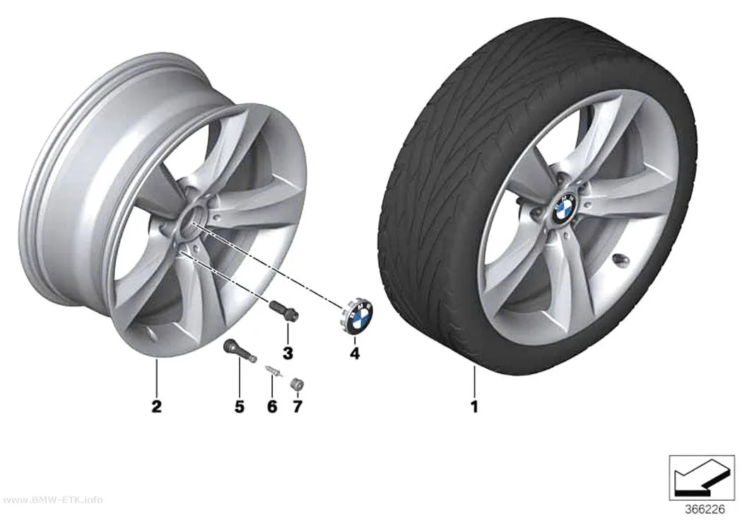 Šema: BMW aluminijumska felna, dvostruki krakovi 606 - 19''