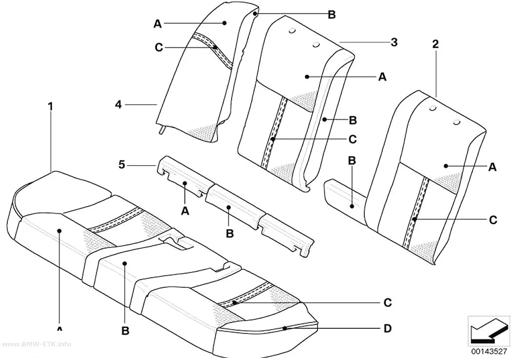 Šema: Individualna Klima-Leather presvlaka, zadnja