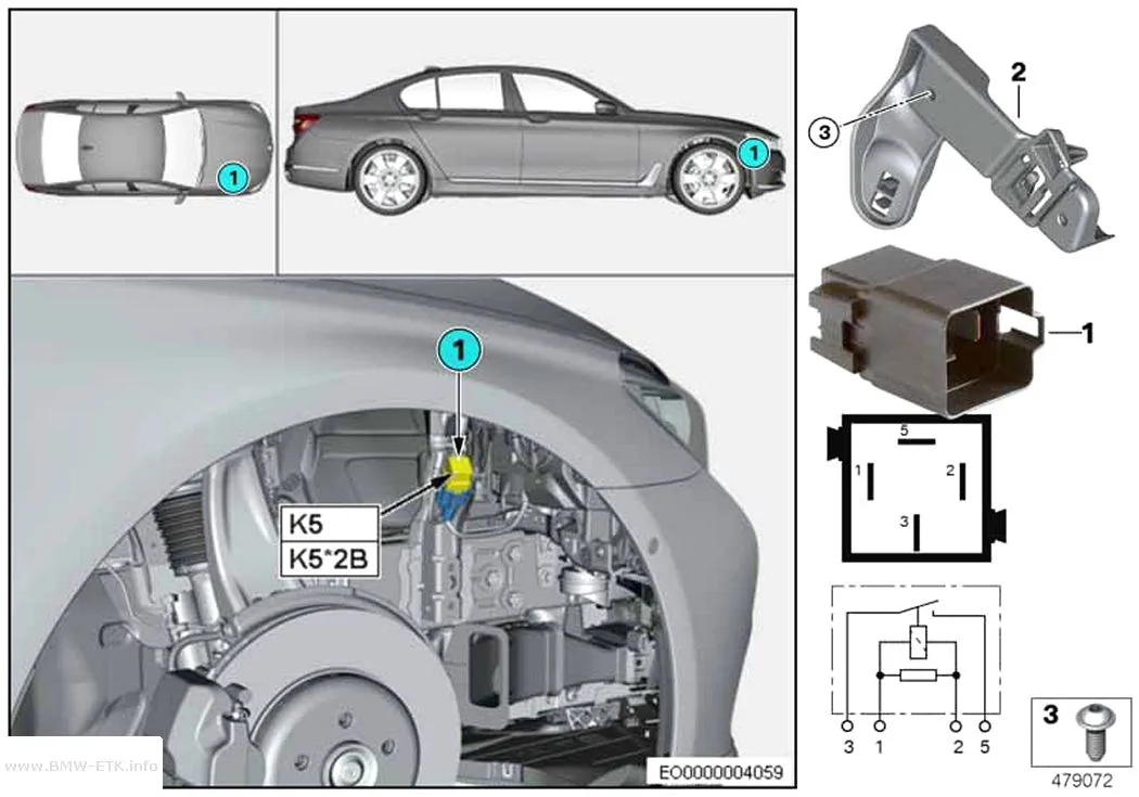 Šema: Relej elektromotora ventilatora K5