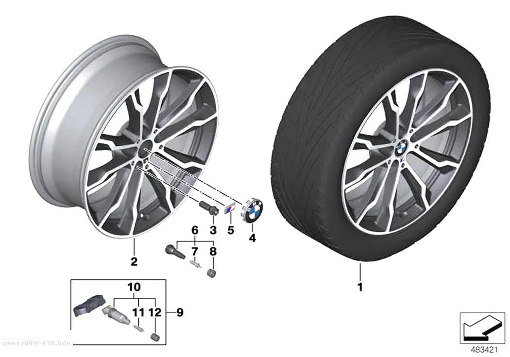 Šema: BMW aluminijumska felna dvostruki krakovi 699M - 20"