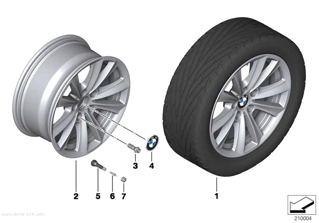 Šema: BMW aluminijumska felna V-krak 236 - 17"