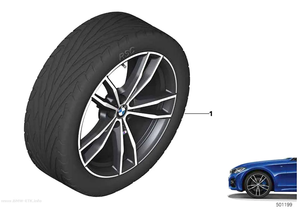 Šema: BMW aluminijumska felna, dvostruki krakovi 791M - 19"